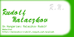 rudolf malaczkov business card